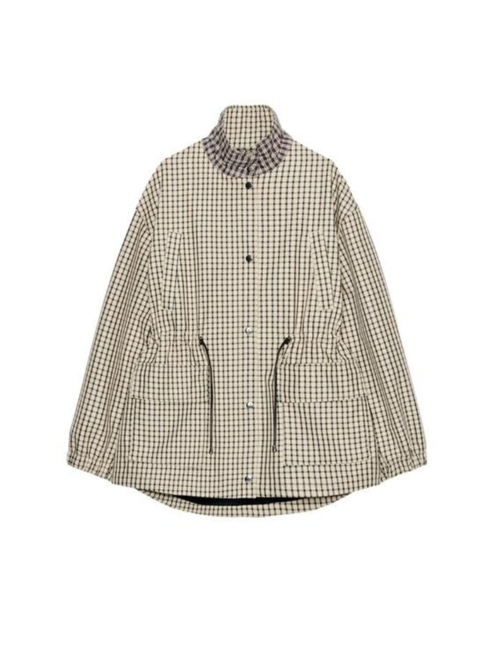 Plaid High Neck Jacket